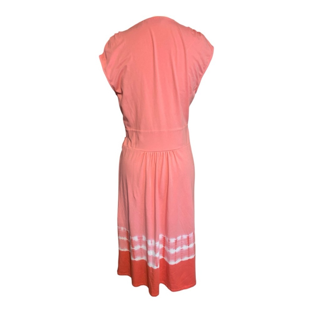 Elegant Coral Casual Wrap Sundress Dress sz 10-12 medium - Picture 2 of 4